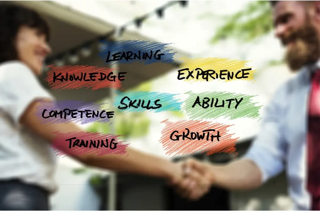 Prvi posao i iskustvo - ilustracija dvoje koji se rukuju